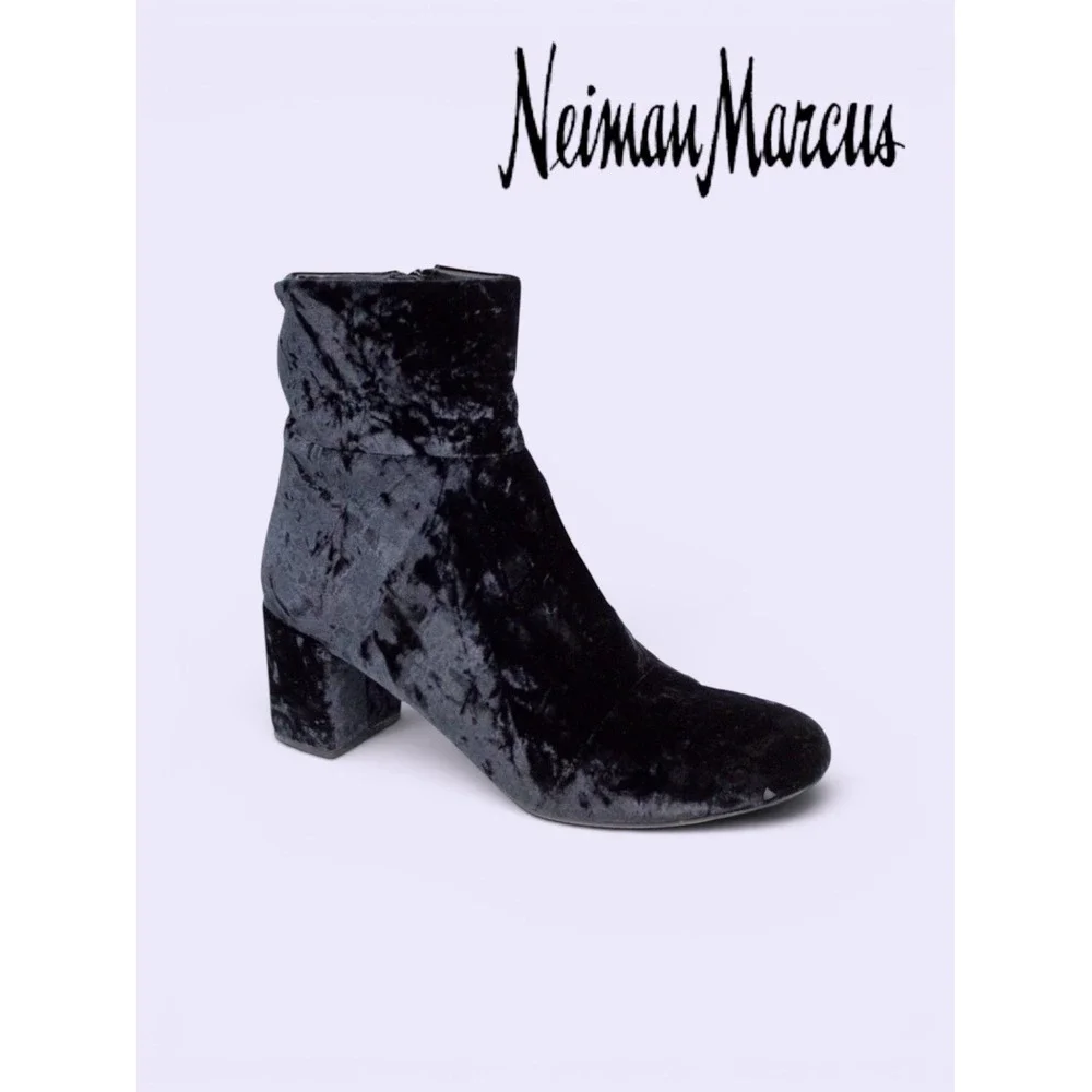 Neiman Marcus Black Velvet Booties | Ankle Boots Women's Size 9